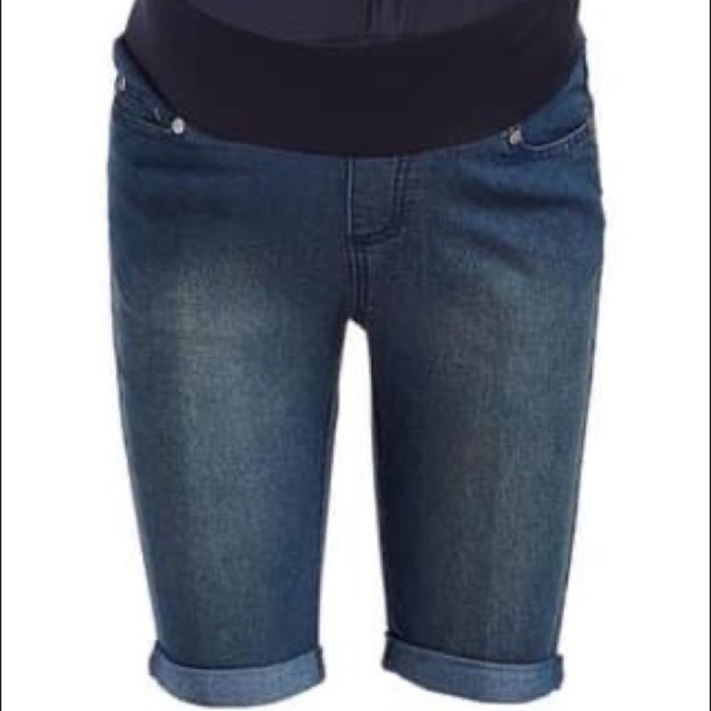 🤰Times 2 Maternity jean shorts under belly band M